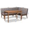 Baxton Studio Sanford Mid-Century Modern Grey Fabric and Walnut Brown Finished Wood 3-Piece Dining Nook Set 184-11340-9305-Zoro - alternate 7